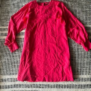 Zara Basics Size Medium Hot pink long sleeve Dress